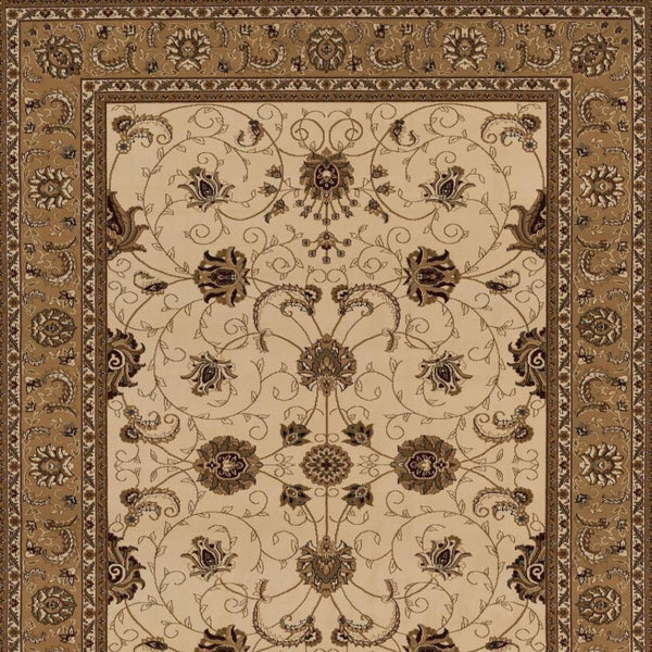 HomeRoots 10' Elegant Beige and Ivory Oriental Runner Rug for Hallways, Kitchens, and Transitional Spaces 4x6 395233