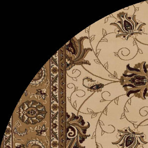 HomeRoots 10' Elegant Beige and Ivory Oriental Runner Rug for Hallways, Kitchens, and Transitional Spaces 5x5 395234