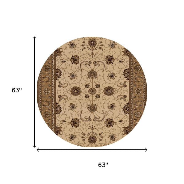 HomeRoots 10' Elegant Beige and Ivory Oriental Runner Rug for Hallways, Kitchens, and Transitional Spaces 5x5 395234