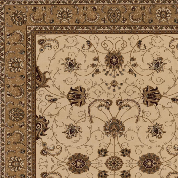 HomeRoots 10' Elegant Beige and Ivory Oriental Runner Rug for Hallways, Kitchens, and Transitional Spaces 8x11 395237