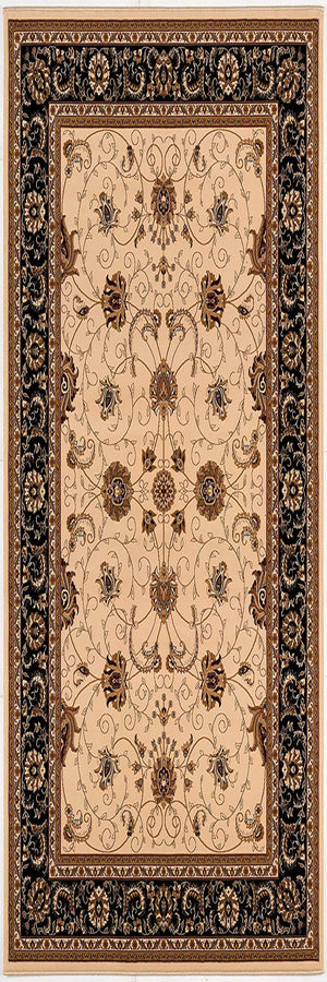 Homeroots 10' Runner Black And Ivory Oriental Power Loom Runner Rug  Olefin 395238