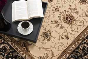 HomeRoots 10' Elegant Black and Ivory Oriental Runner Rug – Durable, Abstract Design for Hallways and Entryways 2x20 395242