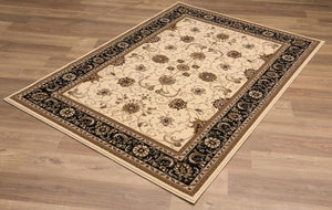 HomeRoots 10' Elegant Black and Ivory Oriental Runner Rug – Durable, Abstract Design for Hallways and Entryways 4x6 395255