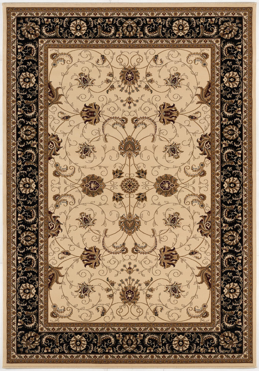 Homeroots 5' X 8' Black And Ivory Oriental Power Loom Area Rug  Olefin 395257