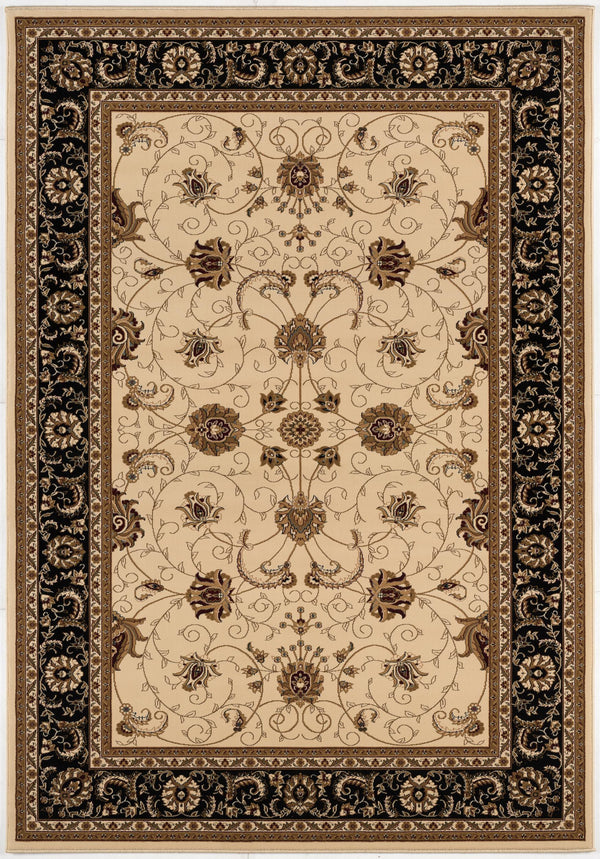Homeroots 5' X 8' Black And Ivory Oriental Power Loom Area Rug  Olefin 395257
