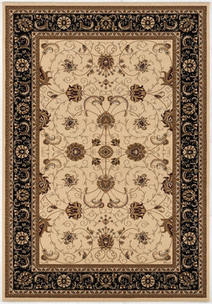 HomeRoots 10' Elegant Black and Ivory Oriental Runner Rug – Durable, Abstract Design for Hallways and Entryways 8x11 395259