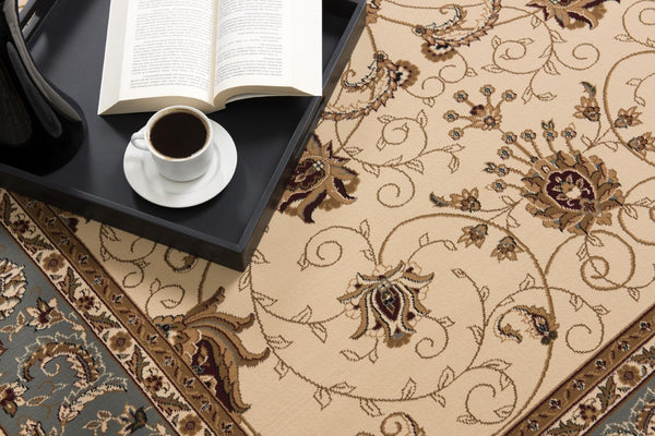 HomeRoots 10' Durable Blue and Ivory Oriental Runner Rug for Hallways – Timeless Style and Lasting Comfort 3x15 395272