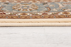 Homeroots 20' Runner Blue And Ivory Oriental Power Loom Runner Rug  Olefin 395273