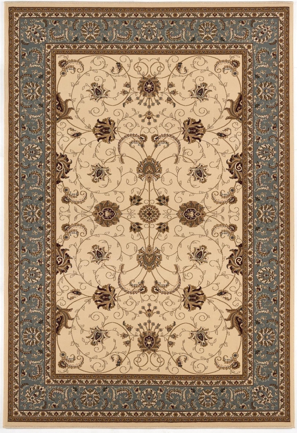HomeRoots 10' Durable Blue and Ivory Oriental Runner Rug for Hallways – Timeless Style and Lasting Comfort 4x6 395277