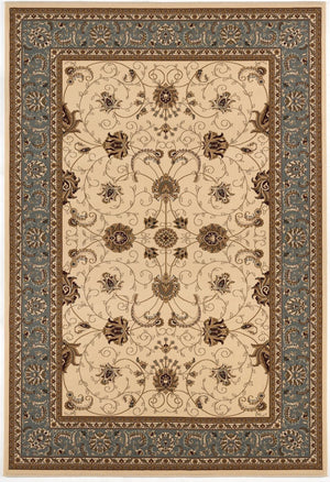 HomeRoots 10' Durable Blue and Ivory Oriental Runner Rug for Hallways – Timeless Style and Lasting Comfort 4x6 395277
