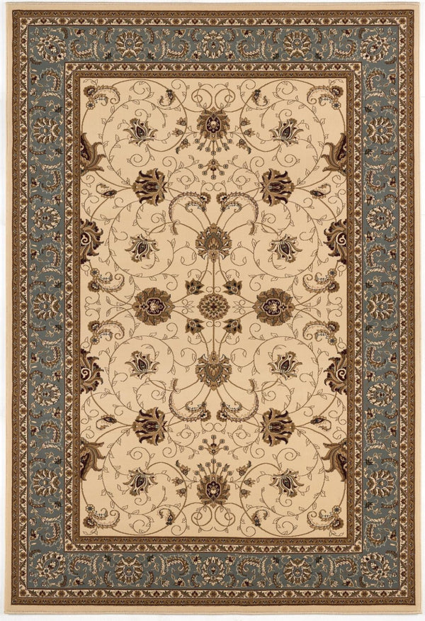 HomeRoots 10' Durable Blue and Ivory Oriental Runner Rug for Hallways – Timeless Style and Lasting Comfort 4x6 395277