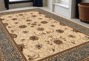 Homeroots 5' X 8' Blue And Ivory Oriental Power Loom Area Rug  Olefin 395279