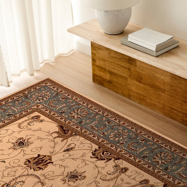 HomeRoots 10' Durable Blue and Ivory Oriental Runner Rug for Hallways – Timeless Style and Lasting Comfort 7x10 395280