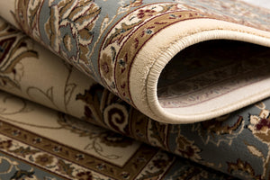 Homeroots 7' X 9' Blue And Ivory Oriental Power Loom Area Rug  Olefin 395280