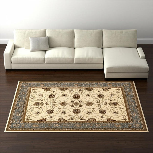 HomeRoots 10' Durable Blue and Ivory Oriental Runner Rug for Hallways – Timeless Style and Lasting Comfort 7x10 395280