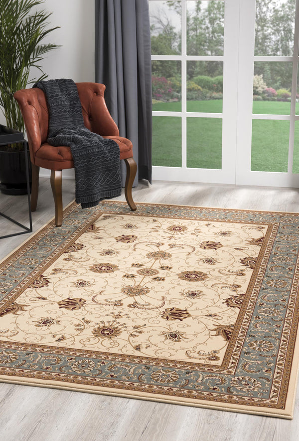 Homeroots 8' X 11' Blue And Ivory Oriental Power Loom Area Rug  Olefin 395282