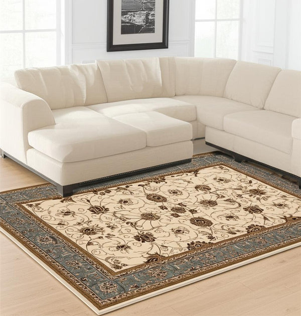 HomeRoots 10' Durable Blue and Ivory Oriental Runner Rug for Hallways – Timeless Style and Lasting Comfort 8x11 395282