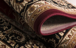 Homeroots 4' X 6' Red And Black Oriental Power Loom Area Rug  Olefin 395300