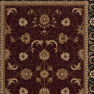 HomeRoots 10' Bold Red and Black Abstract Oriental Runner Rug for High-Traffic Areas - Durable and Stylish 4x6 395300