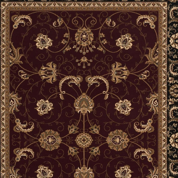 HomeRoots 10' Bold Red and Black Abstract Oriental Runner Rug for High-Traffic Areas - Durable and Stylish 4x6 395300
