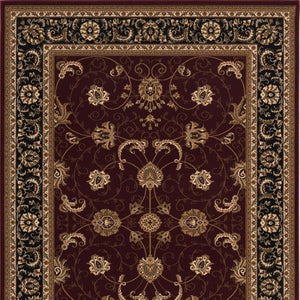 HomeRoots 10' Bold Red and Black Abstract Oriental Runner Rug for High-Traffic Areas - Durable and Stylish 4x6 395300