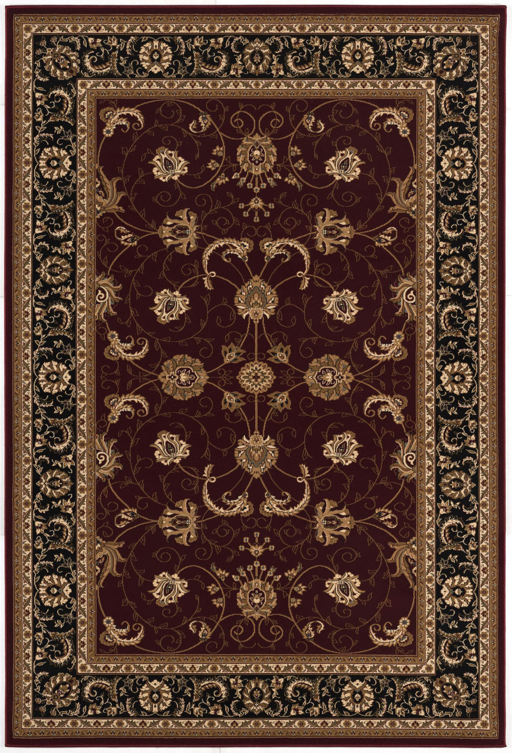 Homeroots 5' X 8' Red And Black Oriental Power Loom Area Rug  Olefin 395302