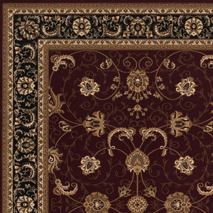 HomeRoots 10' Bold Red and Black Abstract Oriental Runner Rug for High-Traffic Areas - Durable and Stylish 5x8 395302