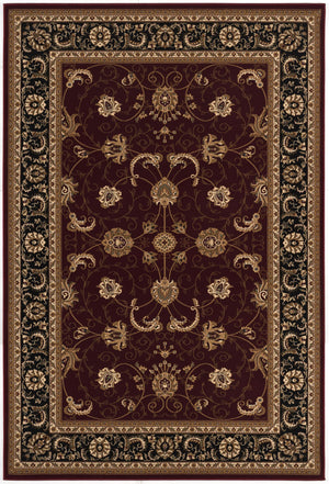 Homeroots 7' X 9' Red And Black Oriental Power Loom Area Rug  Olefin 395303