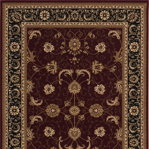 HomeRoots 10' Bold Red and Black Abstract Oriental Runner Rug for High-Traffic Areas - Durable and Stylish 7x10 395303