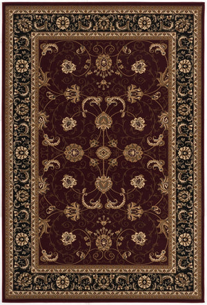 HomeRoots 10' Bold Red and Black Abstract Oriental Runner Rug for High-Traffic Areas - Durable and Stylish 8x11 395305