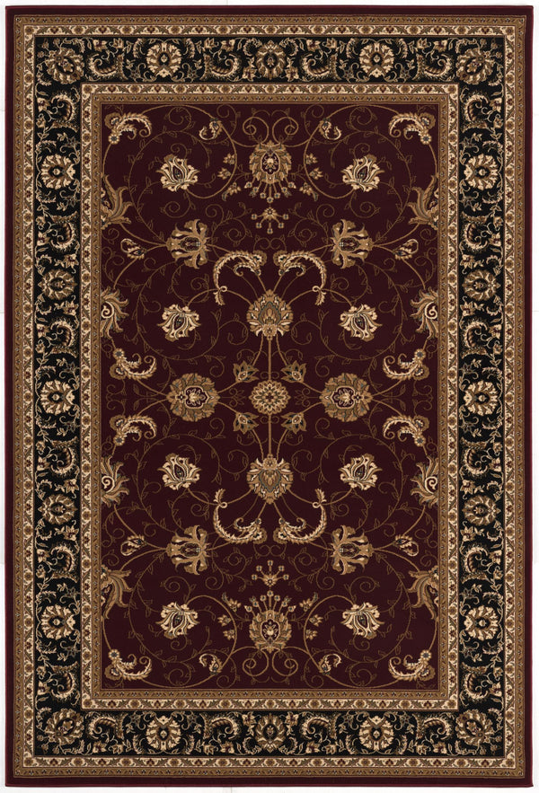 Homeroots 8' X 11' Red And Black Oriental Power Loom Area Rug  Olefin 395305