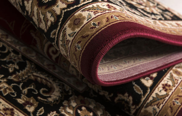 Homeroots 8' X 11' Red And Black Oriental Power Loom Area Rug  Olefin 395305