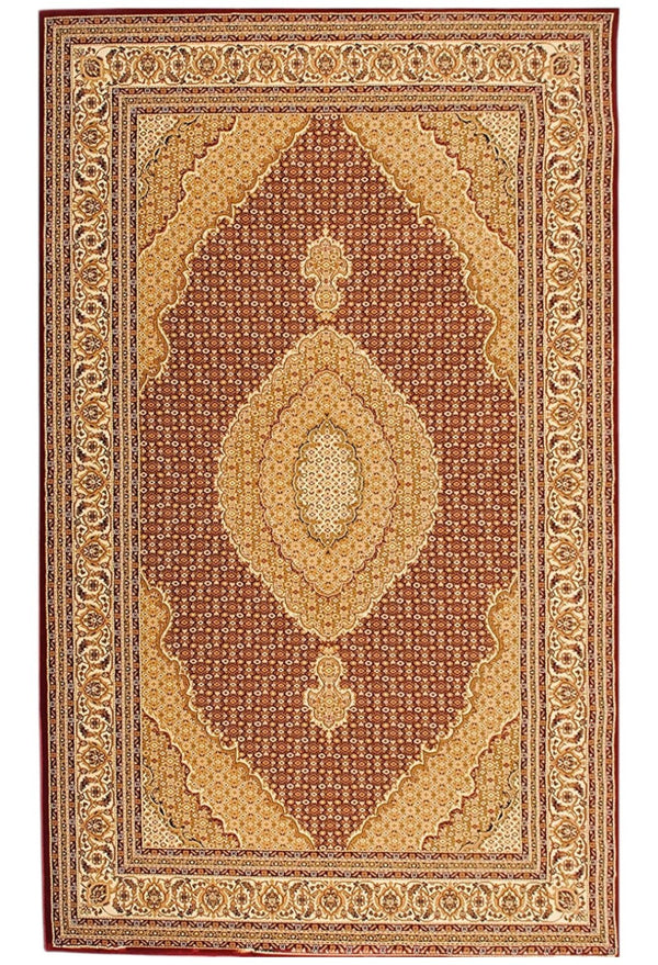 HomeRoots 10' Abstract Red and Beige Oriental Runner Rug - Durable, Low-Maintenance, Perfect for Hallways 2x13 395308