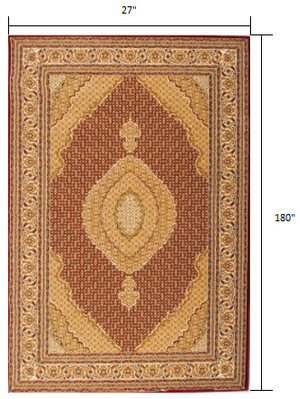 Homeroots 15' Runner Red And Beige Oriental Power Loom Runner Rug  Olefin 395309