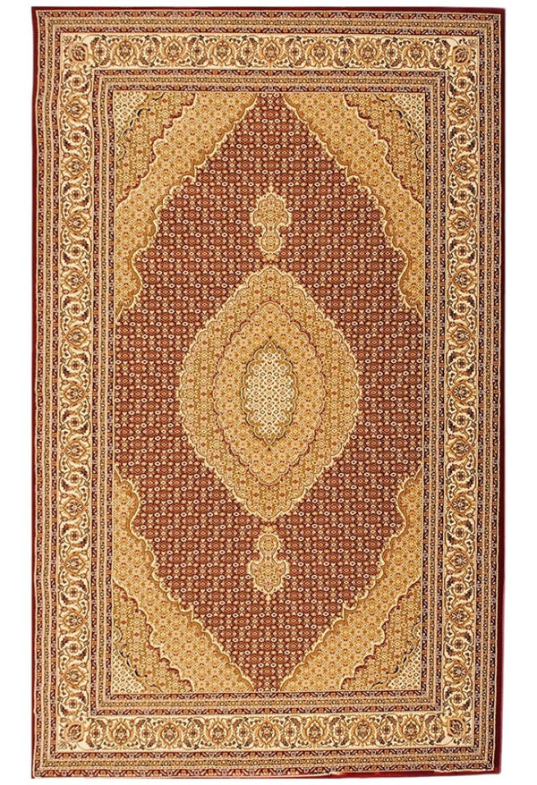 HomeRoots 10' Abstract Red and Beige Oriental Runner Rug - Durable, Low-Maintenance, Perfect for Hallways 2x20 395310