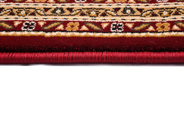 Homeroots 10' Runner Red And Beige Oriental Power Loom Runner Rug  Olefin 395315