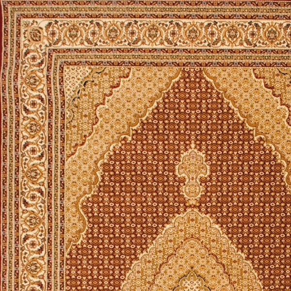 HomeRoots 10' Abstract Red and Beige Oriental Runner Rug - Durable, Low-Maintenance, Perfect for Hallways 3x13 395317