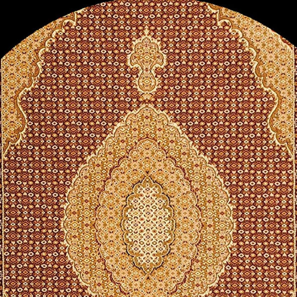 HomeRoots 10' Abstract Red and Beige Oriental Runner Rug - Durable, Low-Maintenance, Perfect for Hallways 5x5 395324