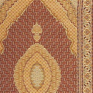 HomeRoots 10' Abstract Red and Beige Oriental Runner Rug - Durable, Low-Maintenance, Perfect for Hallways 5x8 395325
