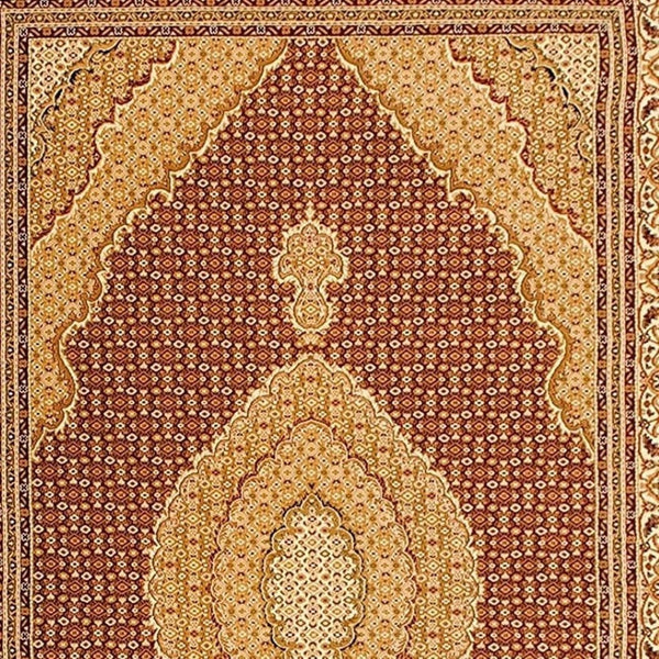 HomeRoots 10' Abstract Red and Beige Oriental Runner Rug - Durable, Low-Maintenance, Perfect for Hallways 5x8 395325