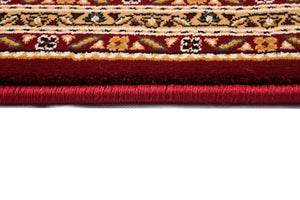 Homeroots 7' X 9' Red And Beige Oriental Power Loom Area Rug  Olefin 395326