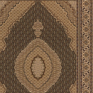 HomeRoots 10' Elegant Beige and Black Medallion Runner Rug - Perfect for Hallways, Durable and Stylish! 2' x 15' 395332
