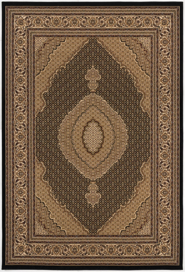 Homeroots 20' Runner Beige And Black Medallion Power Loom Runner Rug  Olefin 395333