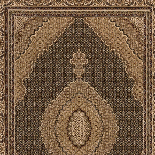 Homeroots 20' Runner Beige And Black Medallion Power Loom Runner Rug  Olefin 395333