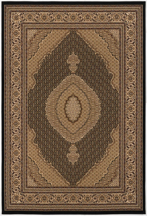 Homeroots 20' Runner Beige And Black Medallion Power Loom Runner Rug  Olefin 395333