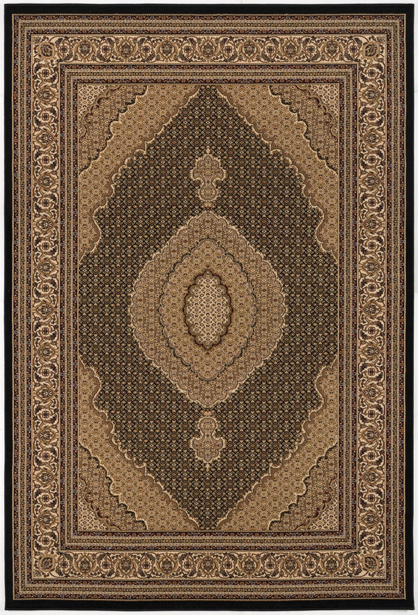 Homeroots 20' Runner Beige And Black Medallion Power Loom Runner Rug  Olefin 395333
