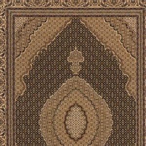 HomeRoots 10' Elegant Beige and Black Medallion Runner Rug - Perfect for Hallways, Durable and Stylish! 3' x 13' 395340