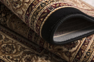 Homeroots 15' Runner Beige And Black Medallion Power Loom Runner Rug  Olefin 395341