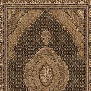 HomeRoots 10' Elegant Beige and Black Medallion Runner Rug - Perfect for Hallways, Durable and Stylish! 3' x 15' 395341