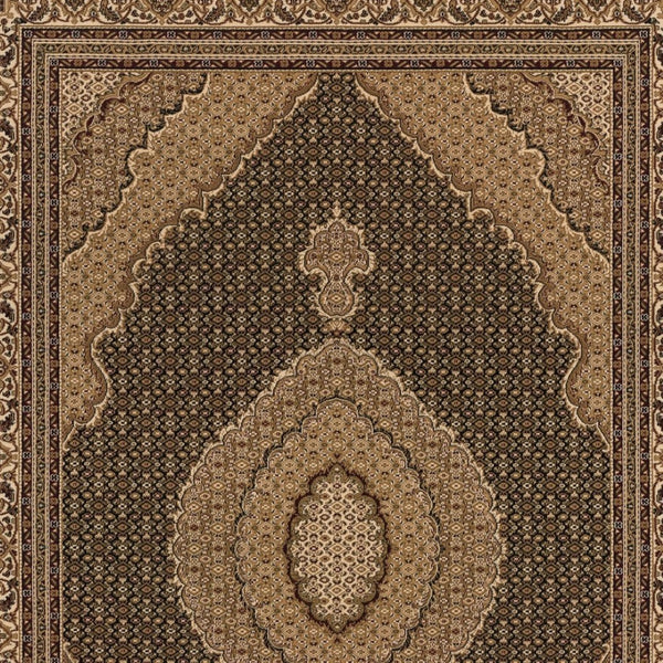 HomeRoots 10' Elegant Beige and Black Medallion Runner Rug - Perfect for Hallways, Durable and Stylish! 3' x 15' 395341